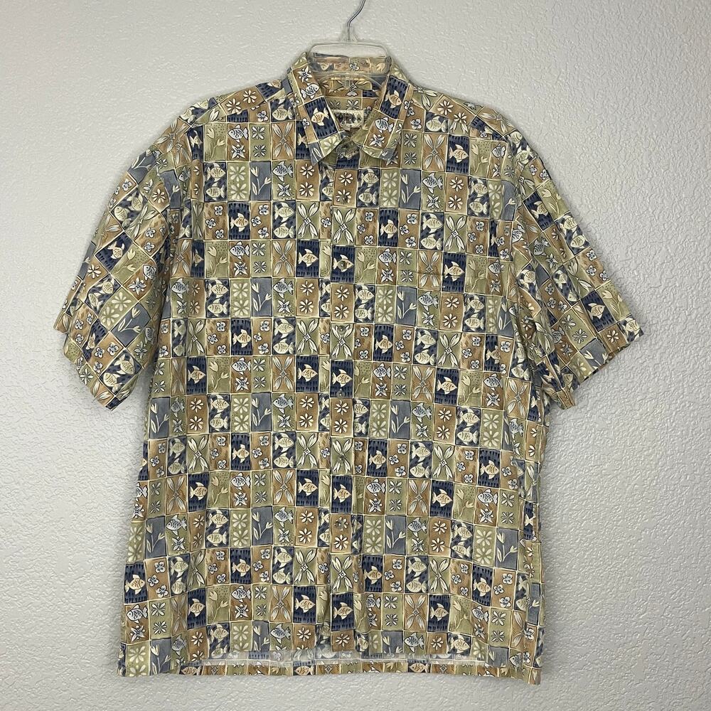 Campia Moda Fish Print Polo Large Cotton Korea Novelty Shirt